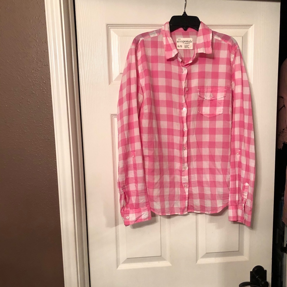 Aropostale Checkered Button Down - image 7